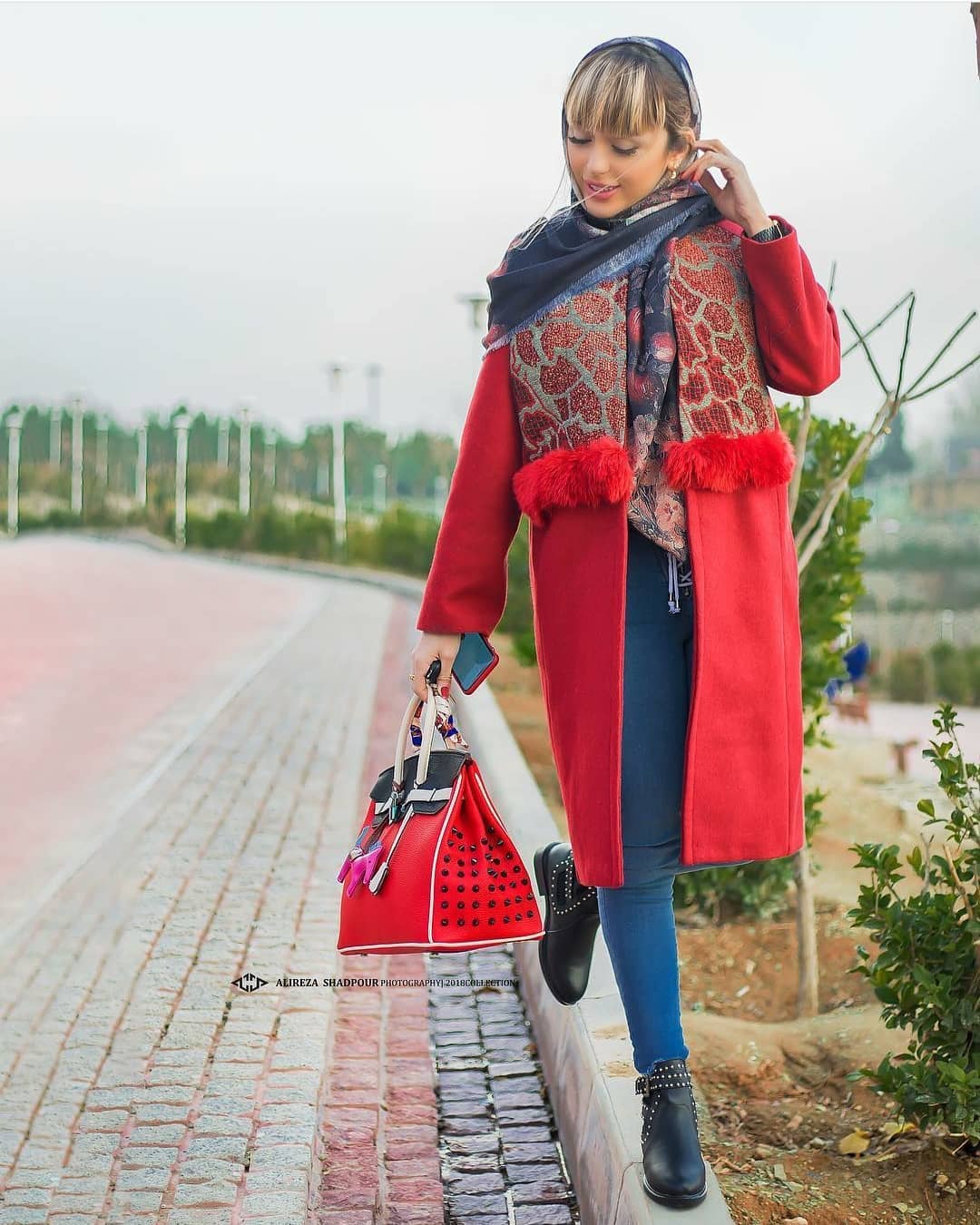استایل پاییزه با رنگ قرمز