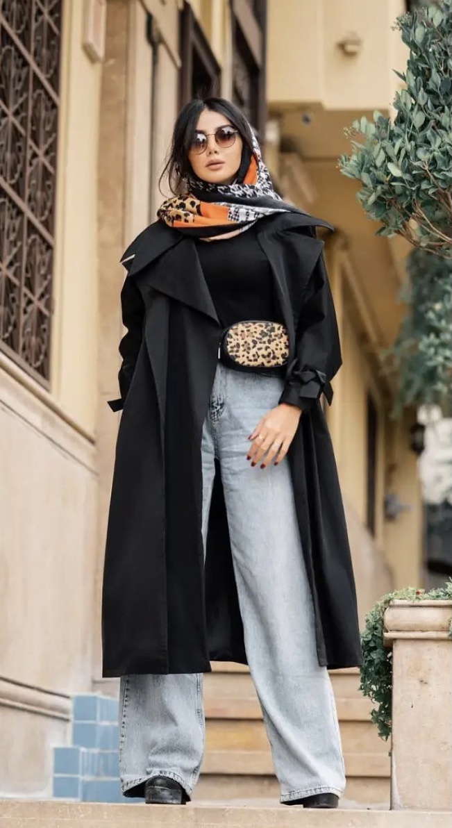 استایل پاییزی با بارونی