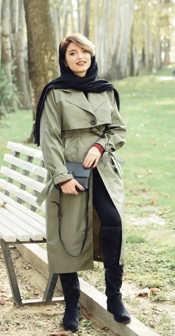 استایل پاییزی با بارونی